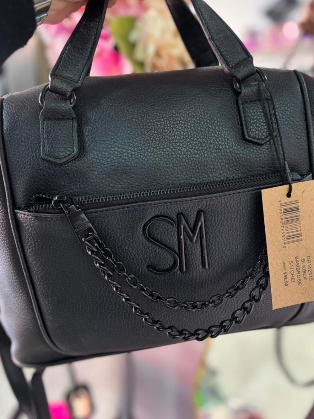 NWT Black Steve Madden Satchel